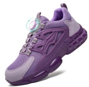 Fioletowe buty robocze r 40 stalowe noski oddychające antypoślizgowe
