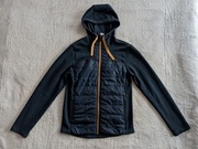 Granatowa ocieplana zasuwana bluza turystyczna kurtka z kapturem Quechua S