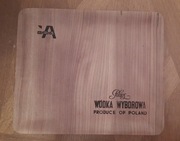 Drewniana taca PRL Polmos Wódka Wyborowa Agros