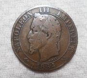 Francja II Cesarstwo Napoleon III 5 centymów 1864 K Bordeaux KM# 797