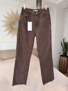 ZARA brązowe jeansy spodnie dżinsy denim proste jeans Bershka stradivarius