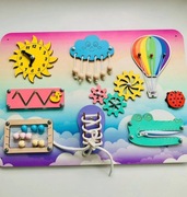 TABLICA SENSORYCZNA MANIPULACYJNA DREWNIANA MONTESSORI EDUKACYJNA