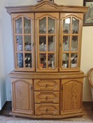 Drewniana witryna/komoda z nadstawką 