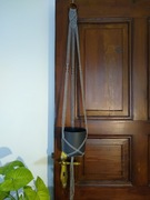 Makrama kwietnik makramowy wiszący boho szary