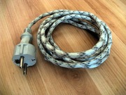 Przewód kabel zasilający 230V w oplocie żelazko 2m