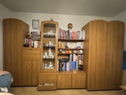 Meblościanka drewniana meble modułowe witryna salon pojemna