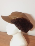 Czapka z daszkiem zimowa skórzana Nowa