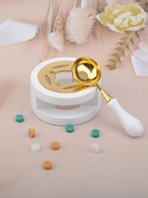 Zestaw podgrzewacz do laku wosku + łyżka - kolor biały