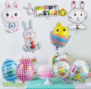 Kolorowe balony foliowe zajączki kurczaki jajka na Wielkanoc