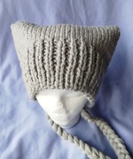 Czapka cat beanie handmade na zimę 