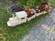 Ciuchcia do Ogrodu na Taras 250 cm długości Ozdoba Kwietnik