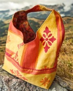 słoneczna torba stylizowana na origami bag, handmade