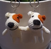 Reksio Jack Russell terrier brelok na szydełku prezent 
