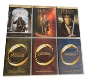 Hobbit 1-3 & Władca Pierścieni 1-3 Komplet Trylogia - filmy DVD