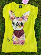 ŻAREK śliczna bluzeczka,tuniczka z pieskiem,cienka,przewiewna bawełna,92/98