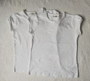 Next zestaw 2x bluzka t-shirt gładka biała dziewczęca r. 128