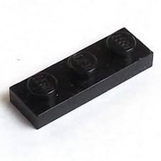 LEGO PŁYTKA 1X3 CZARNA - 2 SZTUKI