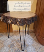 Rustykalny stolik kawowy z plastra brzozy 