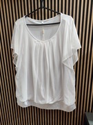 Elegancka biała bluzka damska 2XL nowa, zwiewna, szyfonowa, luźny krój