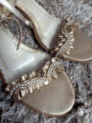 Złote sandałki szpilki rozmiar 40