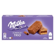 Milka Choco Trio Ciastka Biszkopty W Czekoladzie Kakaowe Mleczne 5x30g