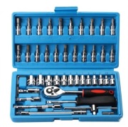 Zestaw Kluczy Nasadowych 46el Torx Bity Grzechotka Walizka Narzędzia CrV