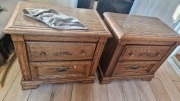 szafka nocna pełne drewno dębowe antyk dwie sztuki
