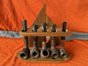 Zestaw drewnianych fajek, sygnowane