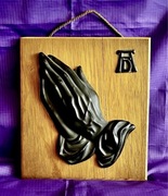 Piękna płaskorzeźba Ręce błagalne Super stan na