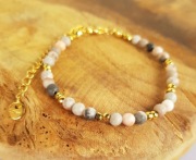 Bransoletka pastelowa kamienie natural jaspis stal