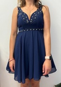 Sukienka granatowa imprezowa krótka sukieneczka Tfnc London rozmiar S 36