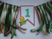 Roczek w stylu jungle safari girlanda na krzesełko