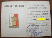 Legitymacja Wzorowego Żołnierza 1974 r