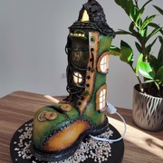 Dekoracje, domki z podświetleniem, domki, domek-skarbonka