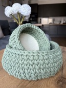 Zestaw koszyków szydełkowych ze sznurka bawełnianego