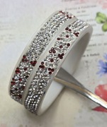 Kryształki sztywna bransoletka sztywne bransoletki komplet zestaw glamour