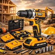 Wiertarko-wkrętarka akumulatorowa 20V | 2x aku | walizka