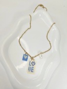 Naszyjnik Love z Perłą w Stylu Y2K Handmade – Złota Stal Szlachetna