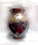 prl wazon z kamionki, brązowy wazon prl, prl ceramika retro vintage