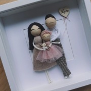 Ramka makrama Dzień Babci i Dziadka 3 osoby