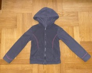 134 szara bluza polarowa na suwak z kapturem polar dziewczęca 8-9 lat