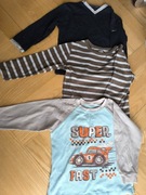 Bluzki długi rękaw 3 sztuki rozmiar 104