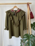 Bluzka wiosna na godzinę haft boho plus size khaki natural 46/XXXL