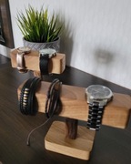 Drewniany Stojak na biżuterię zegarki bransoletki orzech włoski Prezent