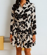 Nowa sukienka długi rękaw kwiaty guziki floral L Sinsay falbana 