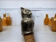 Zatyczka do butelki z metalową sową- Vintage
