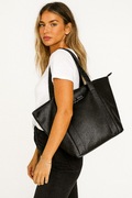 Czarna shopperka SINSAY – duża torebka na ramię, nowa z metką