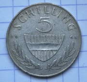 #3935 Austria 5 szylingów 1961 srebro 