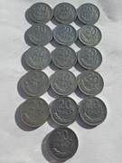 Polska PRL 20 groszy 1949 - 1985 (16 monet) ŁADNE