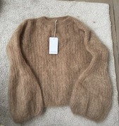 Sweterek camelowy oversize 80% super kid moher